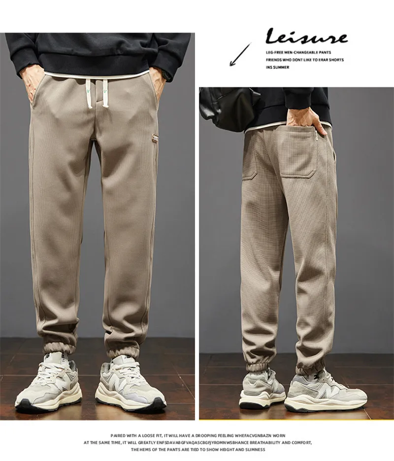 Fashion Sweatpants Men's Spring Autumn Pants Baggy Joggers Streetwear Drawstring Loose Ankle Length Casual Harem Pant M-5XL