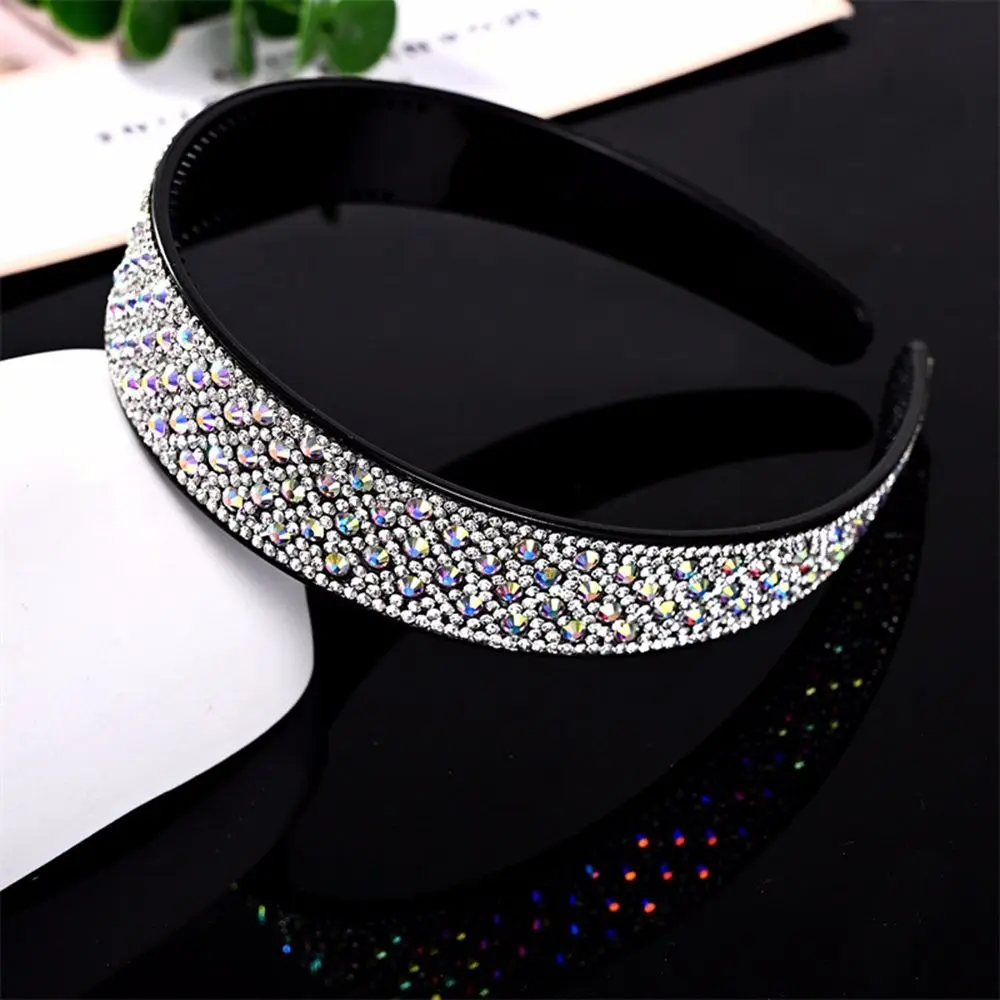 

Retro Elegant U-Shape Resin Diamond Girl Female Hairbands Korean Style Headwear Wide Hair Hoop Rhinestone Headband
