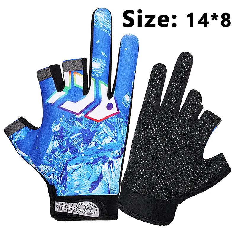 Fishing Fly Knock Lure Gloves Men And Women Three-finger Sea Fishing Breathable Sports Non-slip Gloves 1 pair