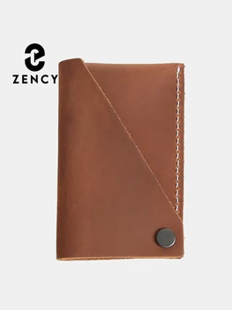 Zency Vintage Chic Porta carte di credito in vera pelle Clip Borsa multicolore Organizer Custodia per biglietti da visita Custodia unisex 1