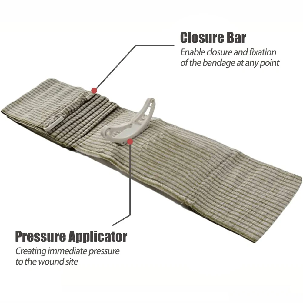 Israeli Bandage 4/6 inch Hemostatic Compression Bandages Double Vacuum Sealed Emergency Pressure Trauma First Aid Kit IFAK 3
