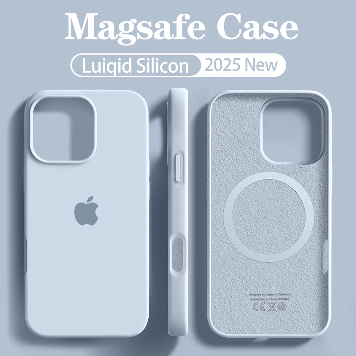 Custodia morbida in silicone liquido magnetico originale Magsafe per Apple iPhone 16 15 13 12 14 Pro Max Cover con logo completo di ricarica wireless 3