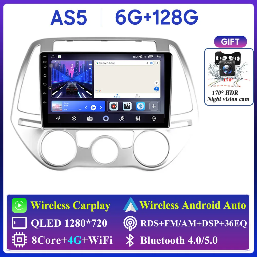 2+64GB Android Wireless Carplay Autoradio 1 Din Mit Navi 6,9 Zoll Touch Display Radio Mit Android Auto Unterstützung Bluetooth EQ WiFi FM/RDS USB+Rückfahrkamera