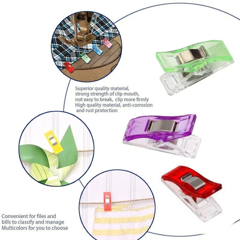 Sewing Clips 20/50Pcs Plastic Craft Quilting Clip Crocheting Knitting Safety Clip Sewing Clamps Binding Tool