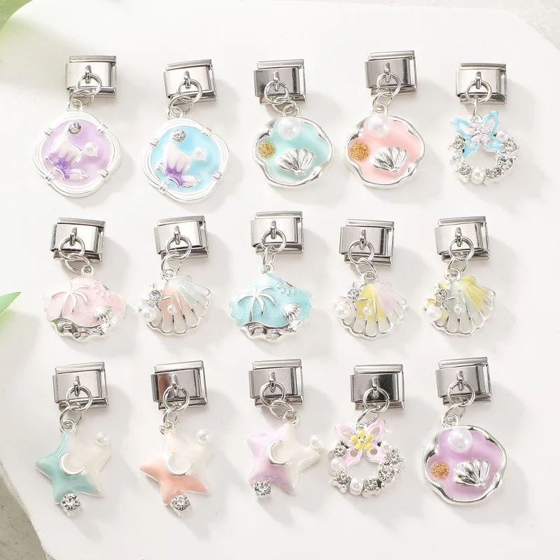 Ocean Series Shell Pendant Stainless Steel Bracelet DIY Making
