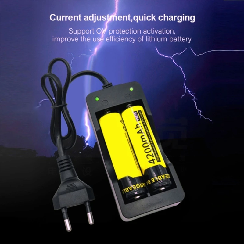 Battery Charger MS-202A Li-ion 18650 Rechargeable Dock Base Independent Circuit Indicator K1KF