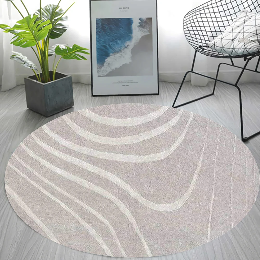 

CLOOCL Round Carpet Nordic Simple and Modern 3D Print Flannel Floor Mat Rug Bedroom Living Room Chair Fashion Non-Slip Rugs