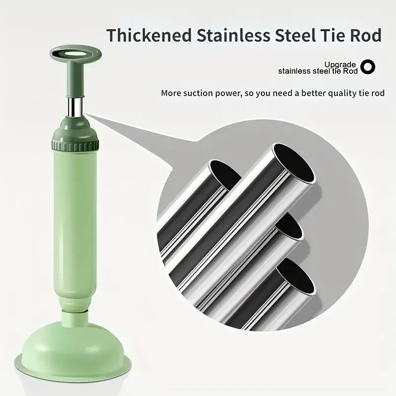Powerful Toilet Plunger Leather Suction Cup Unclog Kitchen and Bathroom Drains 1pc