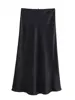 622-632d70.jpg Mooyufon femmes mode 2024 printemps nouveau Satin Texture nœud décoration Vintage Chic femme taille haute H ligne jupes longues Mujer