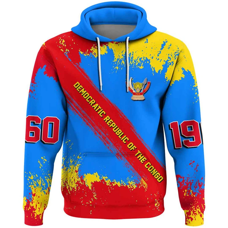 thumbnail image 1 of Sudadera con capucha y emblema nacional de la bandera del Congo, chaqueta deportiva para hombre, estampado 3D, jerseys africanos de gran tamaño, sudadera, ropa unisex, envío directo, 1 of 5