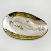 Natural Shell Tray With Golden Metal Edge Mother of Pearl Restaurant Serving Plate Dish Bowl Jewelry Holder Photography Props 6