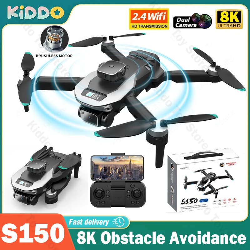 S150 미니 드론 8K 전문 듀얼 카메라, 와이파이 장애물 회피, 광학 흐름, 브러시리스 RC 드론 쿼드콥터, 학교로 돌아가기, 신제품