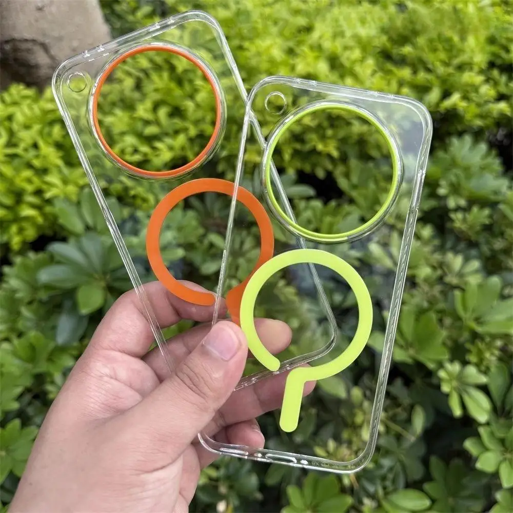 Enhanced Product Title:  
Transparent Magnetic Anti-Fall Phone Case with Simple Fantasy Design