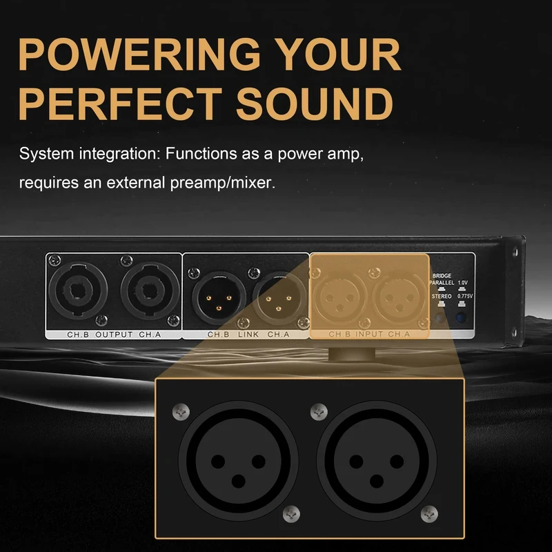 풀로드 2x1500W 프로페셔널 듀얼 채널 파워 앰프 (XLR 스테레오, DJ 라이브 이벤트, 홈 오디오 시스템용)