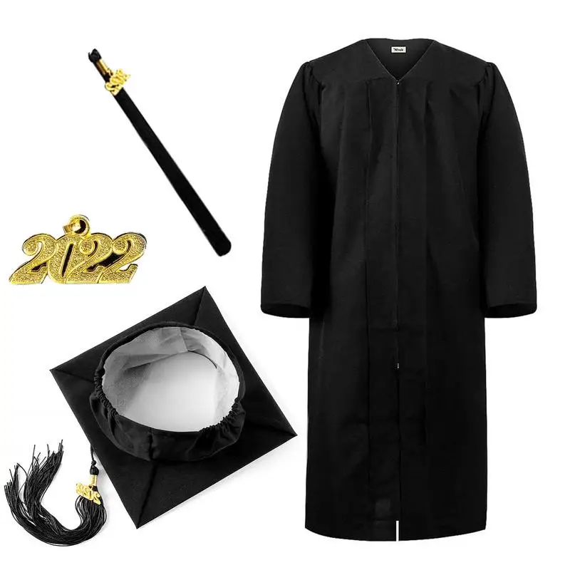 

Matte Graduation Gown Set 2022 Tassel Graduation Cap And Gown Set For Girls Boys Unisex High School & Bachelor Graduation