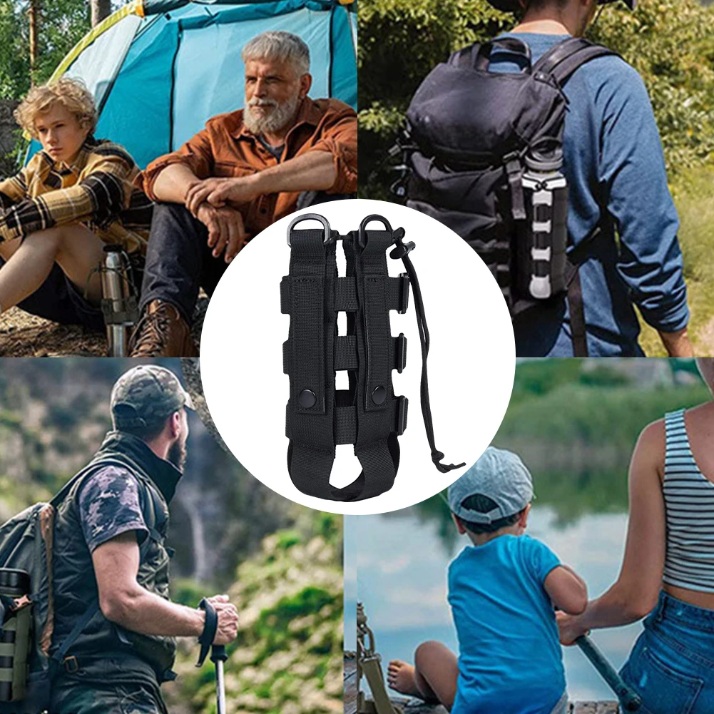 Borsa Porta Bottiglia Tattica In Nylon – Per Escursionismo, Campeggio, Aria Aperta, Con Cerniera E Moschettone