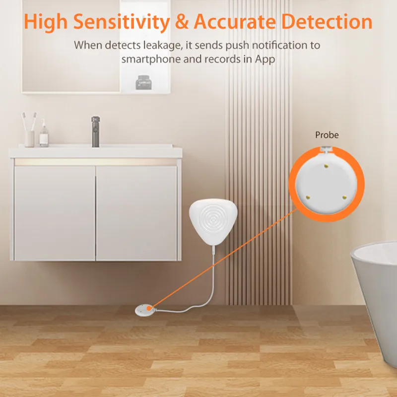Tuya ZigBee Water Leak Sensor Flood Detector Alarm System Smart Home Automation