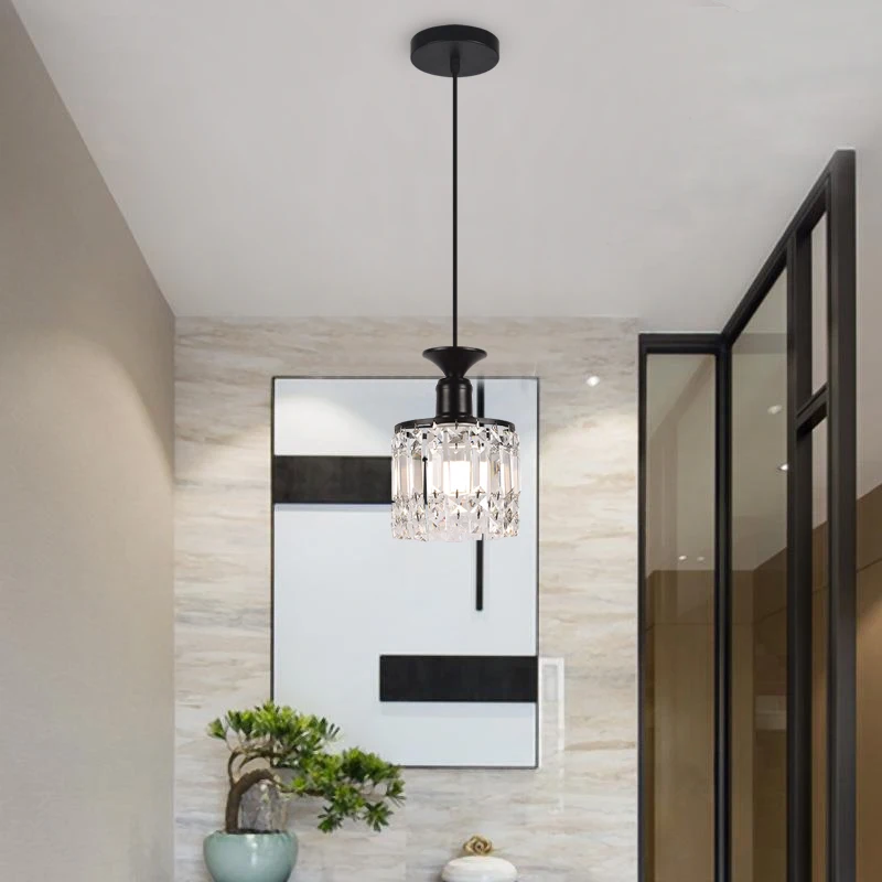 

Nordic Crystal Chandelier Kitchen Ceiling Chandelier for Living Room Bedroom Single-head Hanging Lamp Room Decor Light Fixture