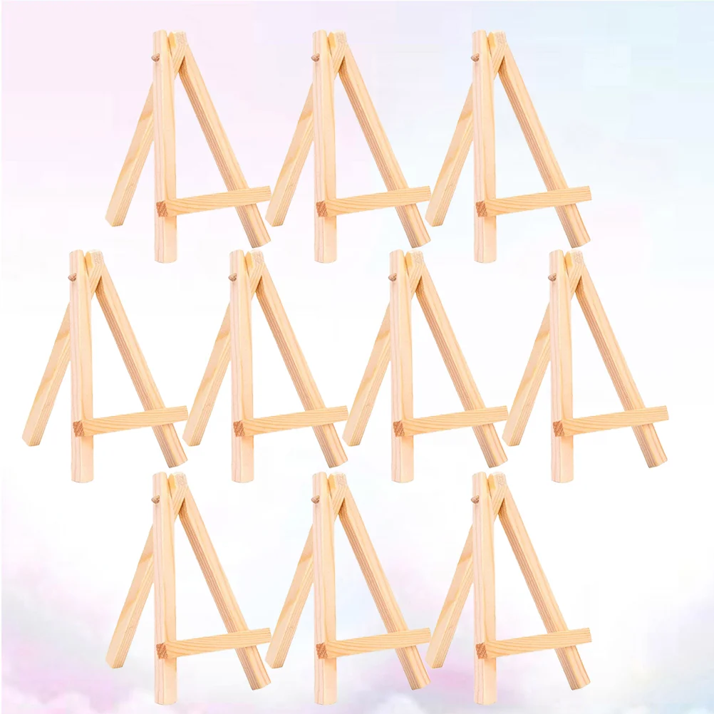 10pcs Wood Display Easel Artist Painting Tripod Easel For Kids Painting Crafts Small Canvases Business Cards Photo easel mini canvas painting set wooden display wood board stand boards canvases panels kit artist stretched oil easels tabletop