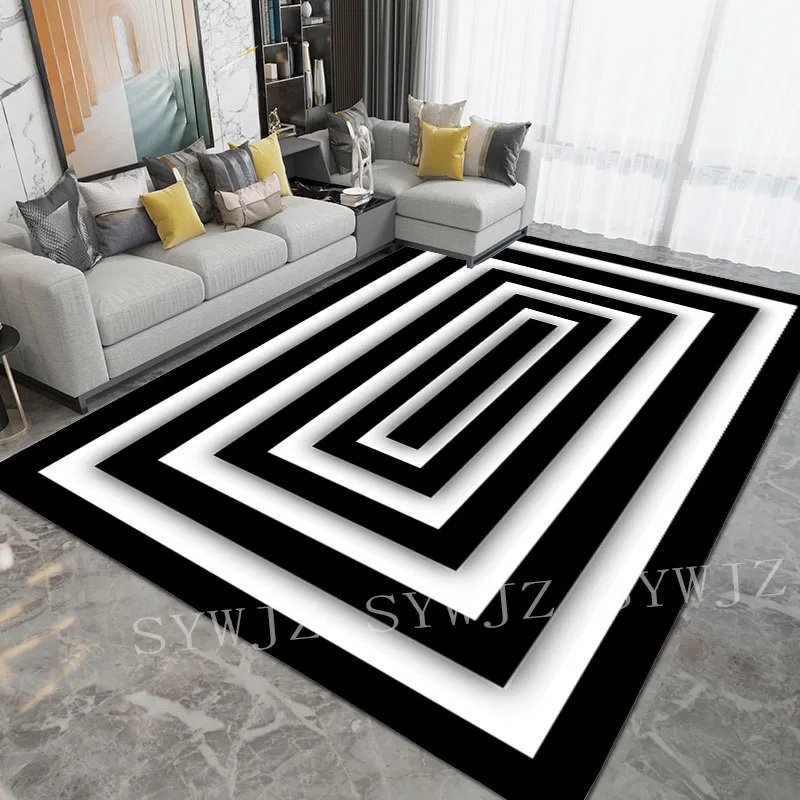 Black Gold Marble Modern Luxury Carpets for Living Room Bedroom Large Area Rugs Green Geometric 3D Printed Carpet Home Floor Mat