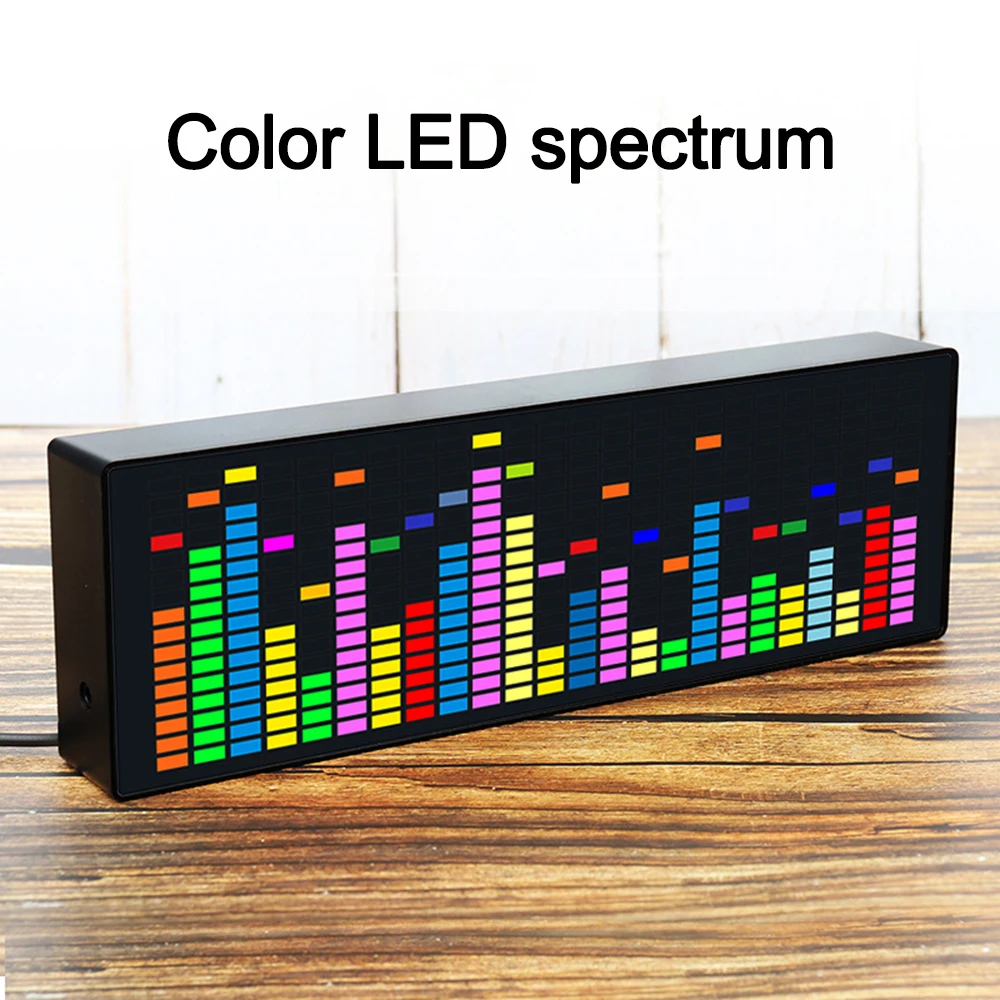Colorful Voice-Activated LED Rhythm Light with Clock Display and Audio Level Indicator