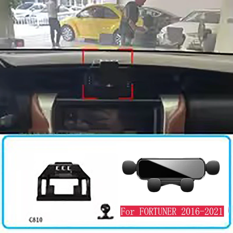 Car Phone Holder For Toyota FORTUNER-Gravity Stand Mount Support Horizontal GPS Mobile Bracket Accessories With Base