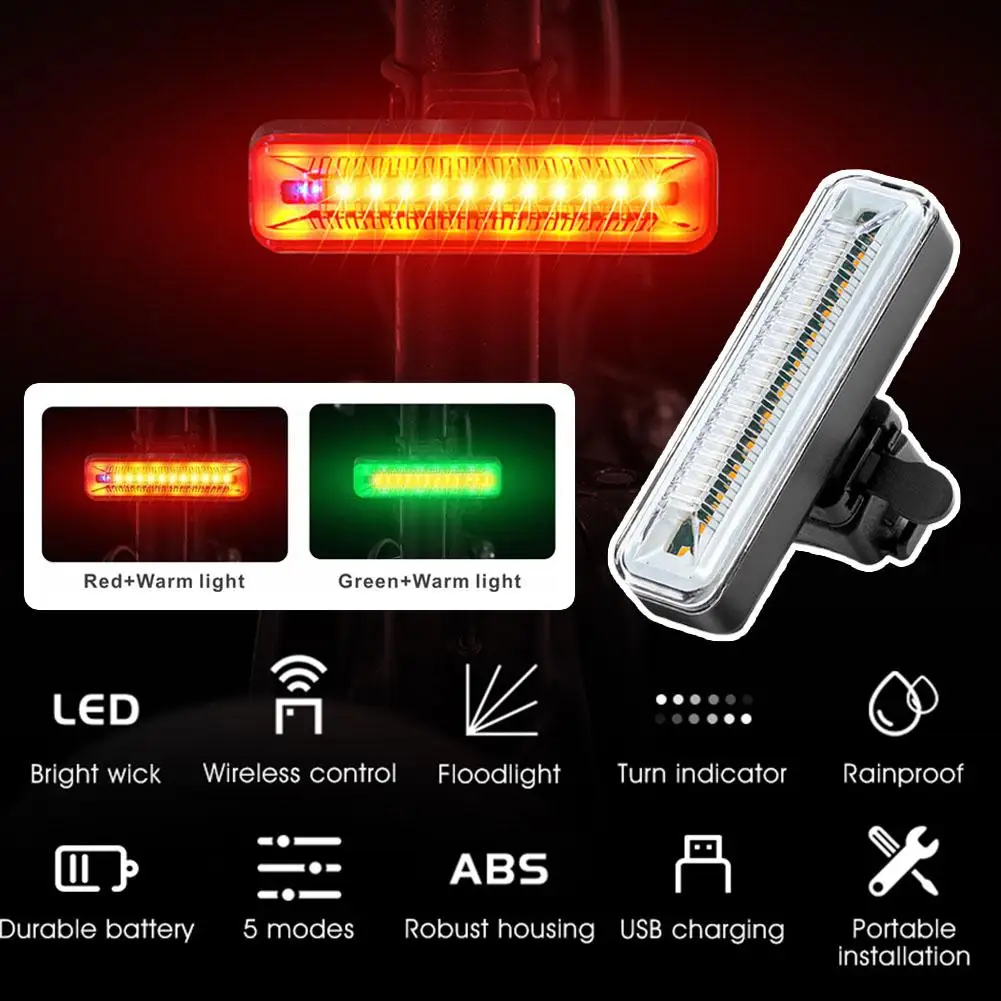 

Remote Control Tail Lights Bicycle Turn Signals Bicycle Lights Equipment Accessories USB Riding Riding Charging Warning Nig C8S6