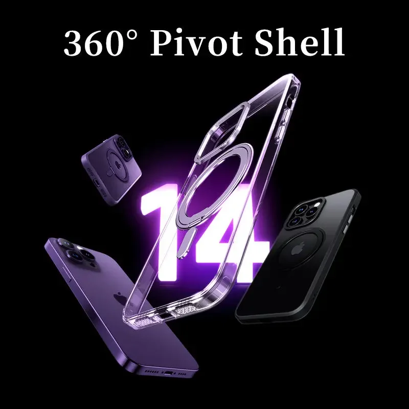 Magnetic 360° Rotatable Stand Case with MIL-Grade Drop Protection and Magnet Ring