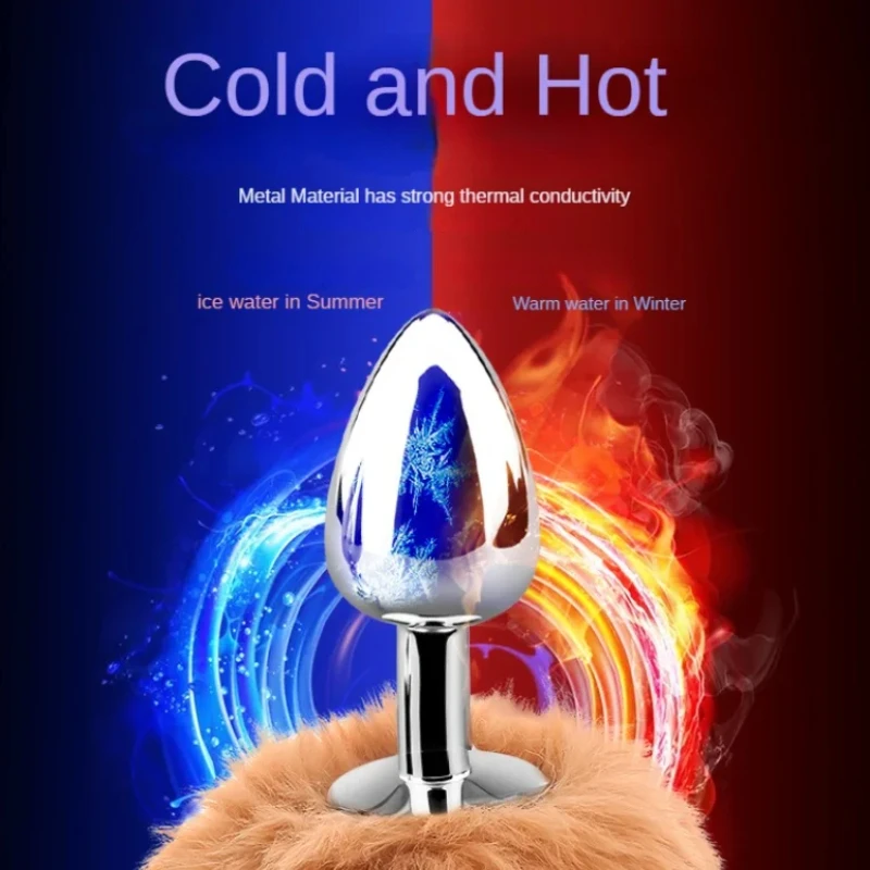 Anal Plug Mini Fox Anal Plug with Tail for Beginner Stainless Steel BDSM Game Cosplay for Woman Couple Men