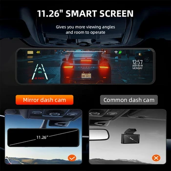 4K Rearview Mirror Driving Recorder HD Night Vision Loop Recording Dash Cam Optional Rear Camera Reversing Image Car DVR 2