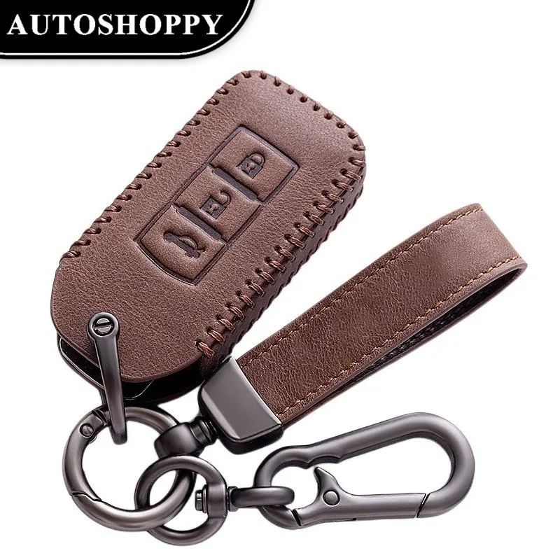 

Leather Car Key Case Cover Set Fob for MITSUBISHI OUTLANDER Lancer EX ASX Colt Grandis Pajero Sport Remote Key Protection