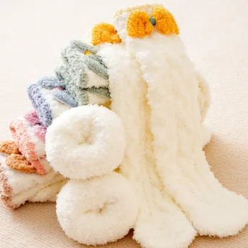 Kids Leg Warmers Baby Stockings Winter Fleece Floor Socks Coral Velvet Socks Leg Warmers Baby Knee Socks Baby Accessories 1