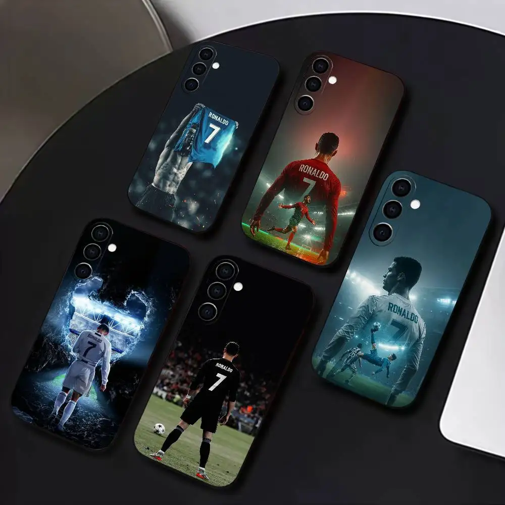 R-Ronaldo Themed Soft Black Phone Case - Football Inspired Design