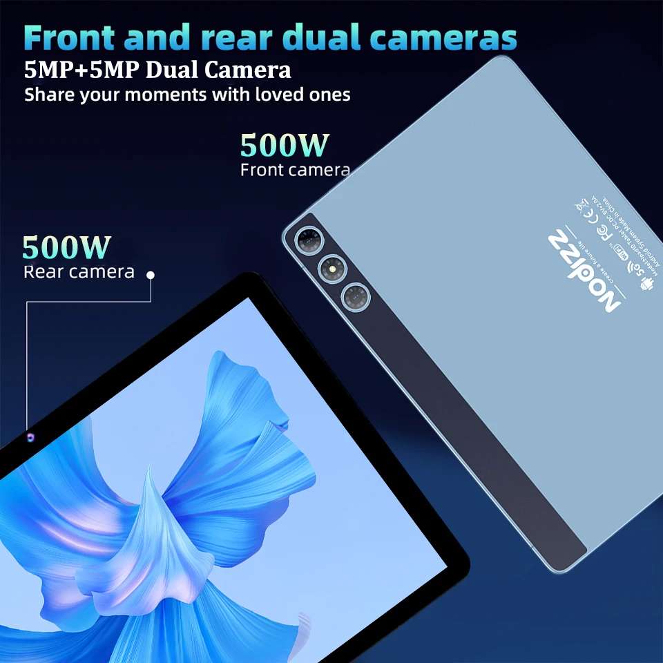 Android Tablet Npad15 Tablet 10.1'' FHD 12GB RAM + 512GB ROM MTK6735 Core 1280*800 Display Android 14 5G WIFI 7000mAh Dual Camera Type-C Tablets