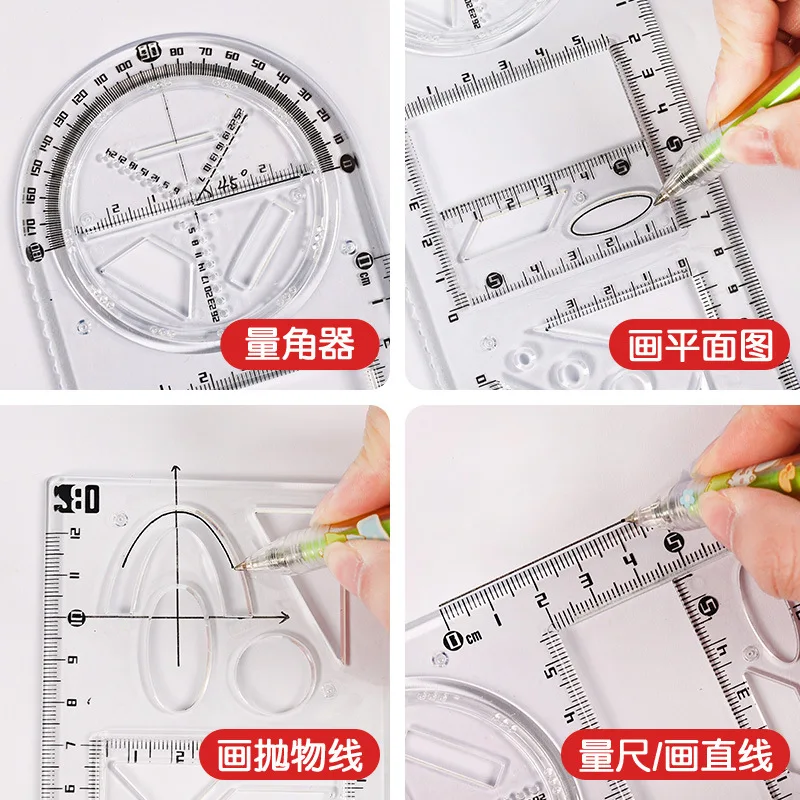 Drawing Ruler Geometry Set Digital Protractor Spirograph Students Mathematics Drafting Tools Learning Painting Children Puzzle Toys 3 Style