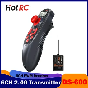 HOTRC DS-600 6CH 2.4GHz FHSS Radio System Transmitter Remote Controller PWM 6 Channel Receiver for RC Model Boat Acessorios Toy