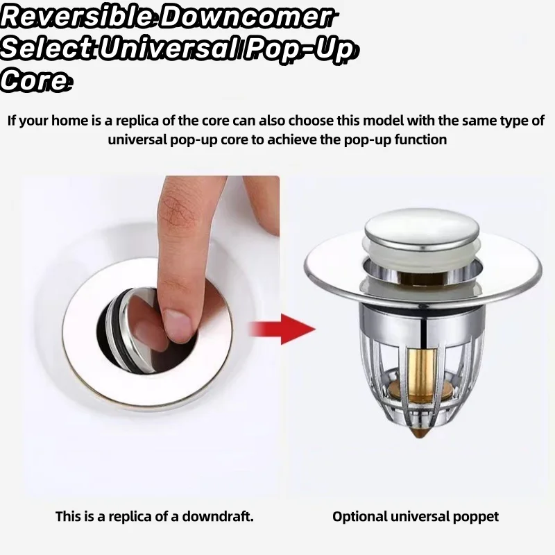 Sink Plugs Washbasin Leak Plugs Drainer Fittings Basin Bouncing Core Fittings Push-On Anti-Odor