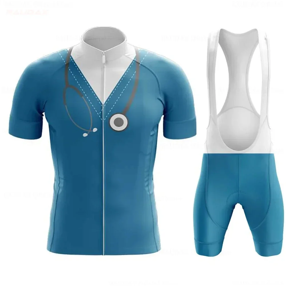 Men Short Sleeve Cycling Jersey Set Summer Doctor professional suit clothes Sportswear Bicycle Suit Mountain Cycling Jersey
