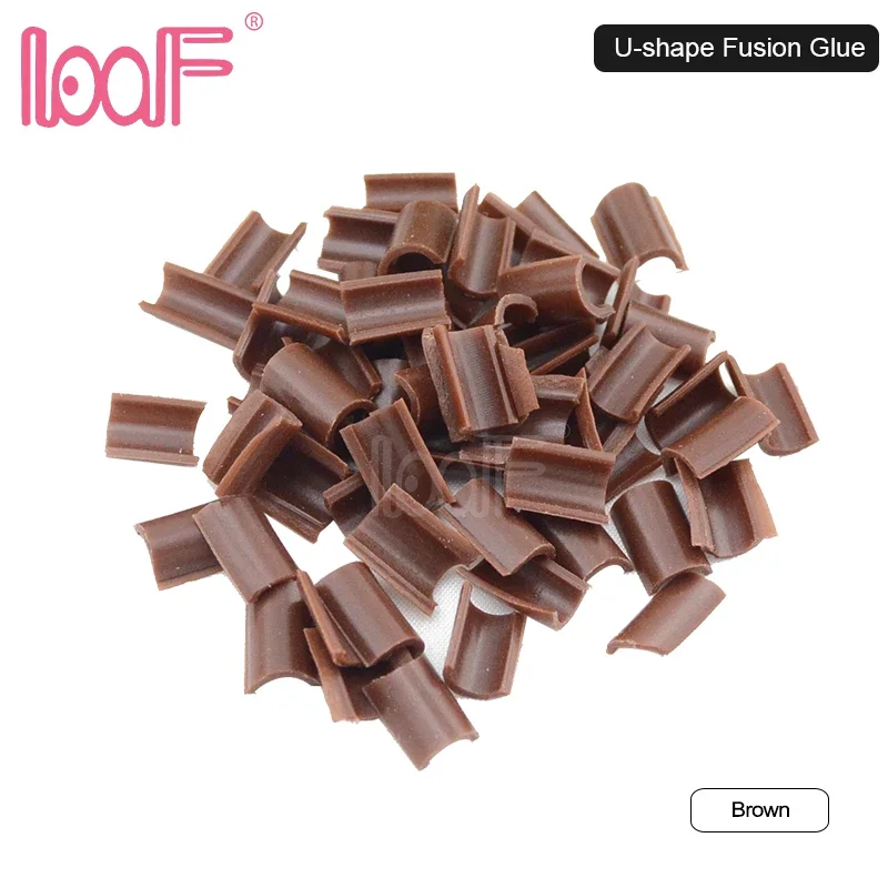 LOOF 100pcs hair glue Nail Tip Keratin U-Shaped Fusion Chips for Capsules hair extensions Tools