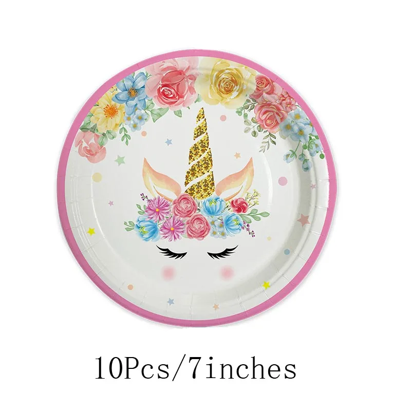 Unicorn Birthday Party Supplies - Disposable Cups Plates Napkins Decorations for Girls