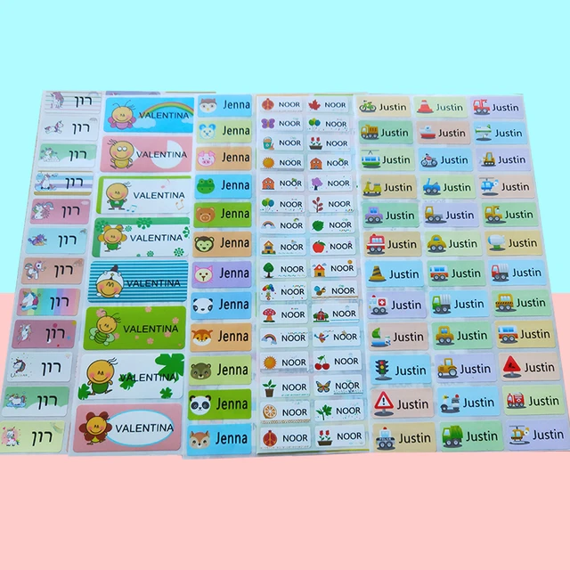 120Pcs Name Stickers Customized Sticker Variety Cartoons