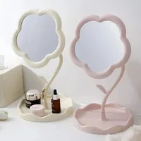 Mirror Desktop Flower Mirrors Creative Dormitory Desktop Online Celebrity Gao Yan Value Mirrors for Bedroom Home Decor Mirror 5