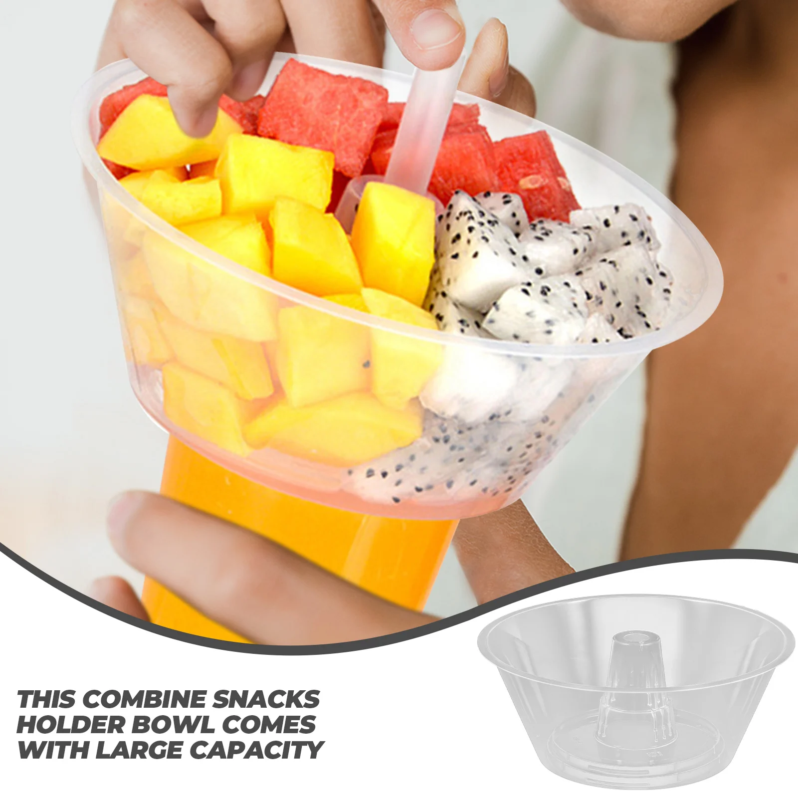 Beverage Cup Bowl Snack Holder 10 Pcs Portable Food Container Disposable Kitchenware Thickened Drink Bowl Combined Tray Popcorn
