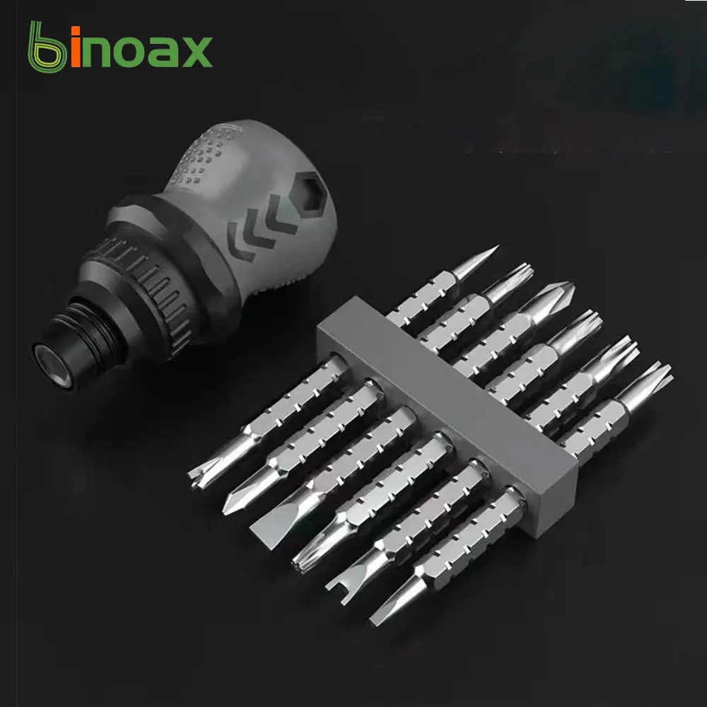 

Binoax Mini Ratchet Screwdriver Magnetic 6 In 1 Telescopic Labor-Saving Hand Tool Phillips Slotted Dual-purpose Batch Head