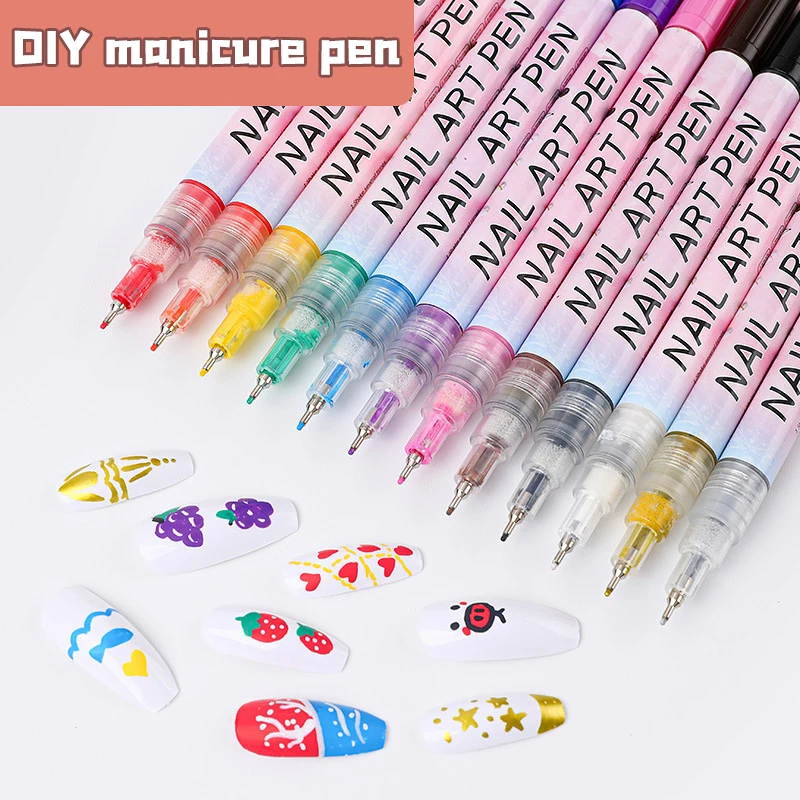 Nail Art Drawing Graffiti Pen Colorful Brush Nail Manicure Decoration Tools Waterproof Quick Drying Liner New Quality