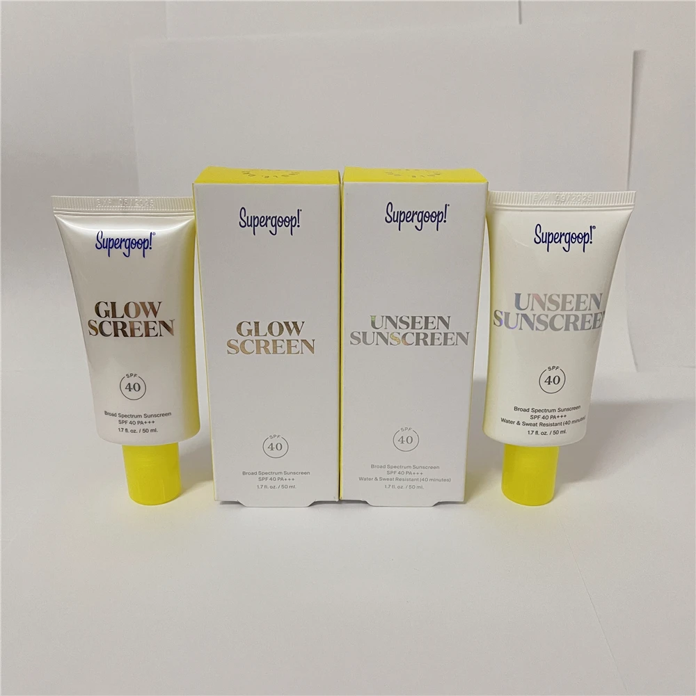 Supergoop Unseen Sunscreen Broad Spectrum Glowscreen Body Sunscreen SPF40 UV Protector Face Primer Base Cosmetic 50ml sun stick sunscreen
