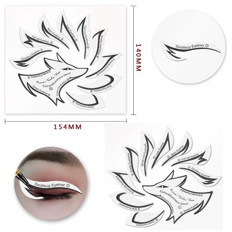 12pairs/24PCS Template To Delineate Eyes Eyeliner Stencil Mold Template Shaping Eyebrow Stencil Makeup Tool Stickers Card Brow