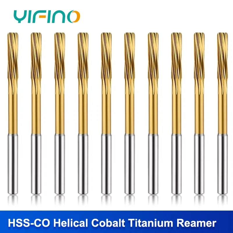 YIFINOHSSCOHelicalReamerCobaltTitaniumPlatedStainlessSteel