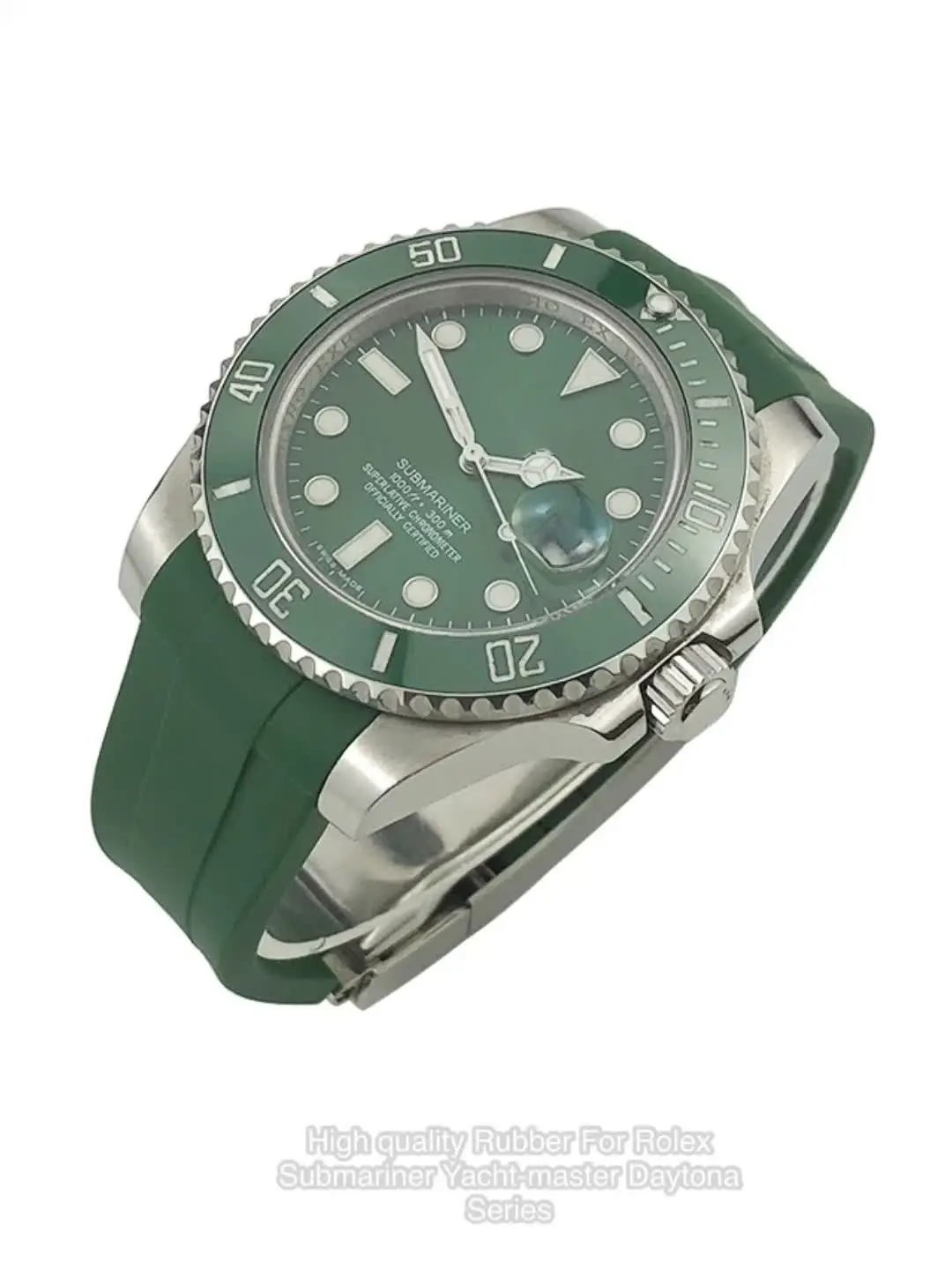 RBIPO Rubberen horlogeband voor Rolex Submariner Ghost Daytona Yachtmaster, 20 mm zwart rubberen horlogebandje, snelsluiting, Rolex reservebandjes en Omega siliconen armband, voor heren, 15 cm x 20 mm