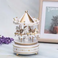 Creative Fantasy Christmas Holiday Decor Carousel Music Box Easy Use Carousel Ferris Wheel Ornaments 1